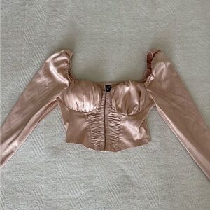Windsor Blush Satin Ruched Blouse